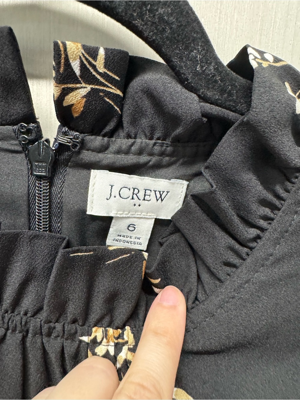 J.Crew Printed Ruffleneck Shift Dress - Picture 4 of 8